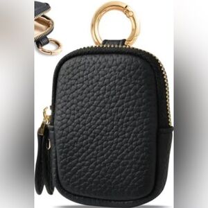 Leather Coin Purse, Small Change Purse Keychain Wallet